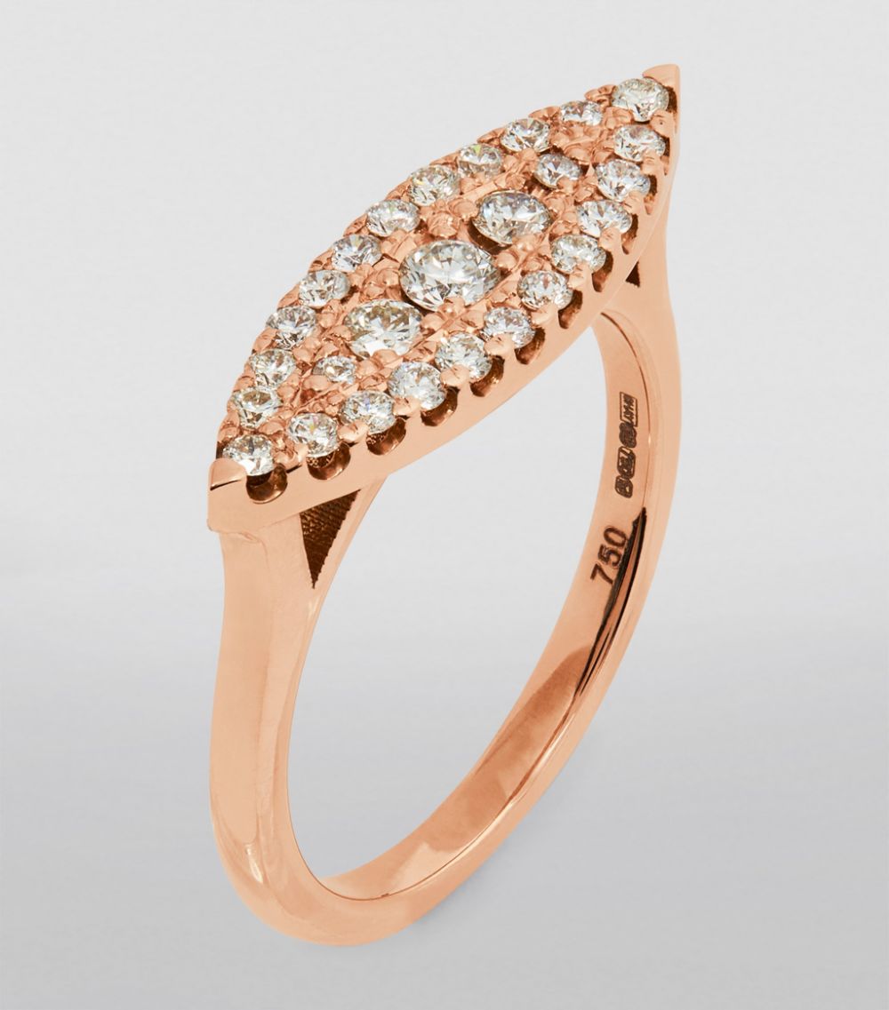 Shay SHAY Rose Gold and Diamond East West Ring (Size 5.75)