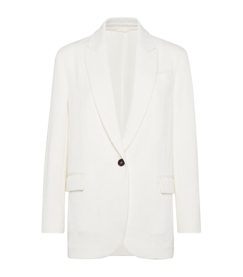 Brunello Cucinelli Brunello Cucinelli Cotton-Linen Chevron Blazer