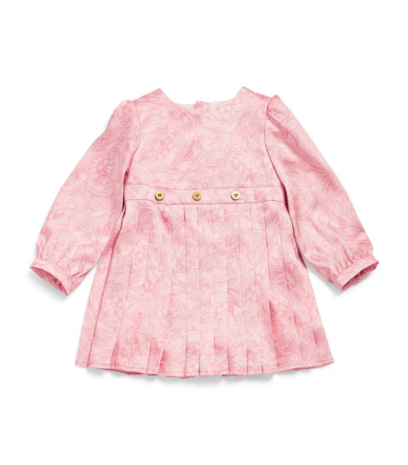 Young Versace Versace Kids Baroque Pleated Dress (3-36 Months)