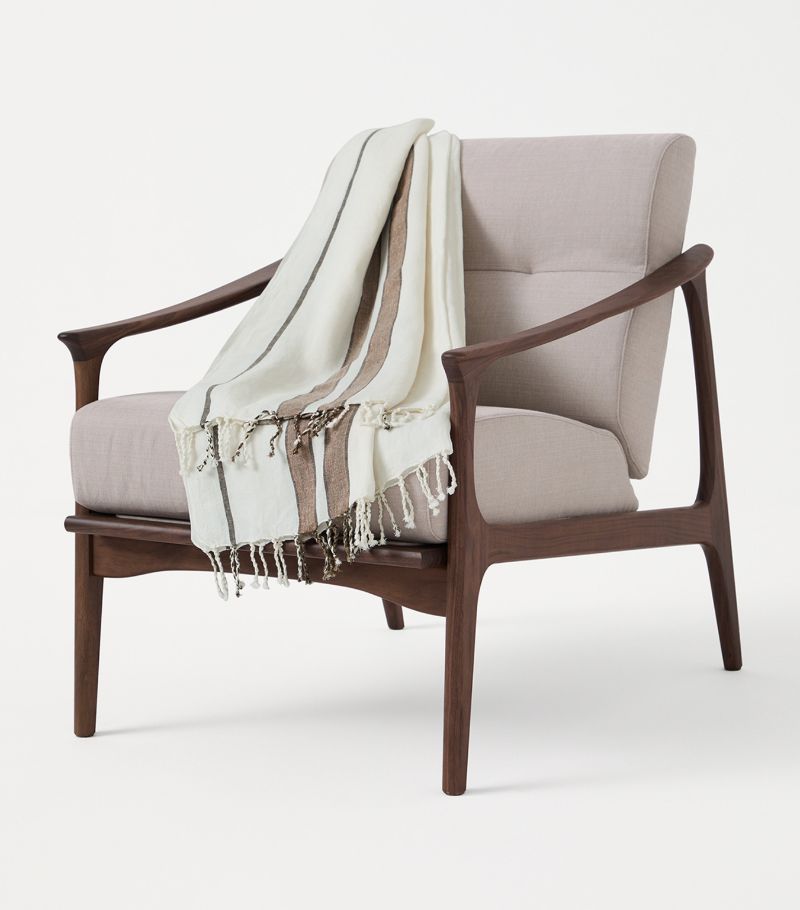 Brunello Cucinelli Brunello Cucinelli Linen Sparkling Stripe Throw (180Cm X 110Cm)