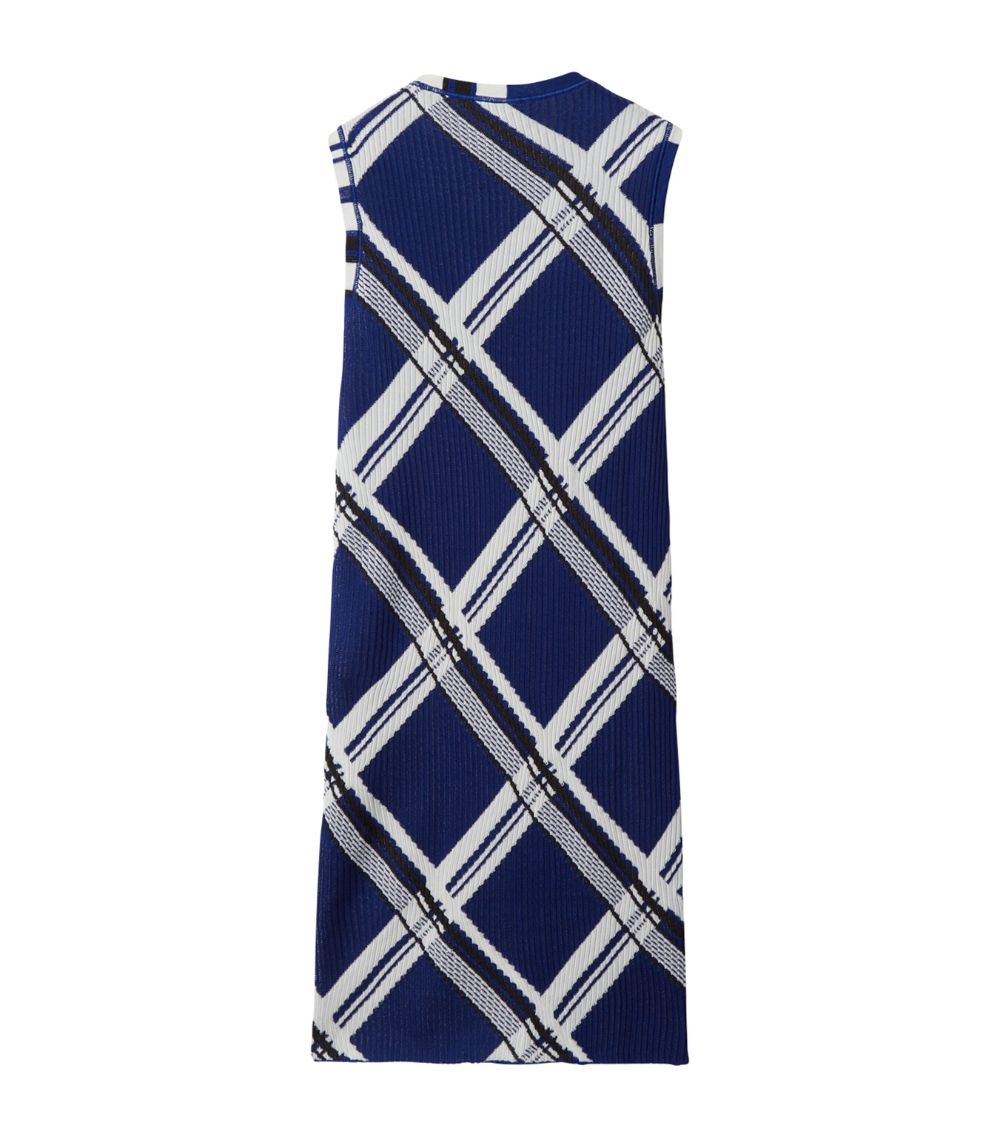 Burberry Burberry Silk Check Midi Dress