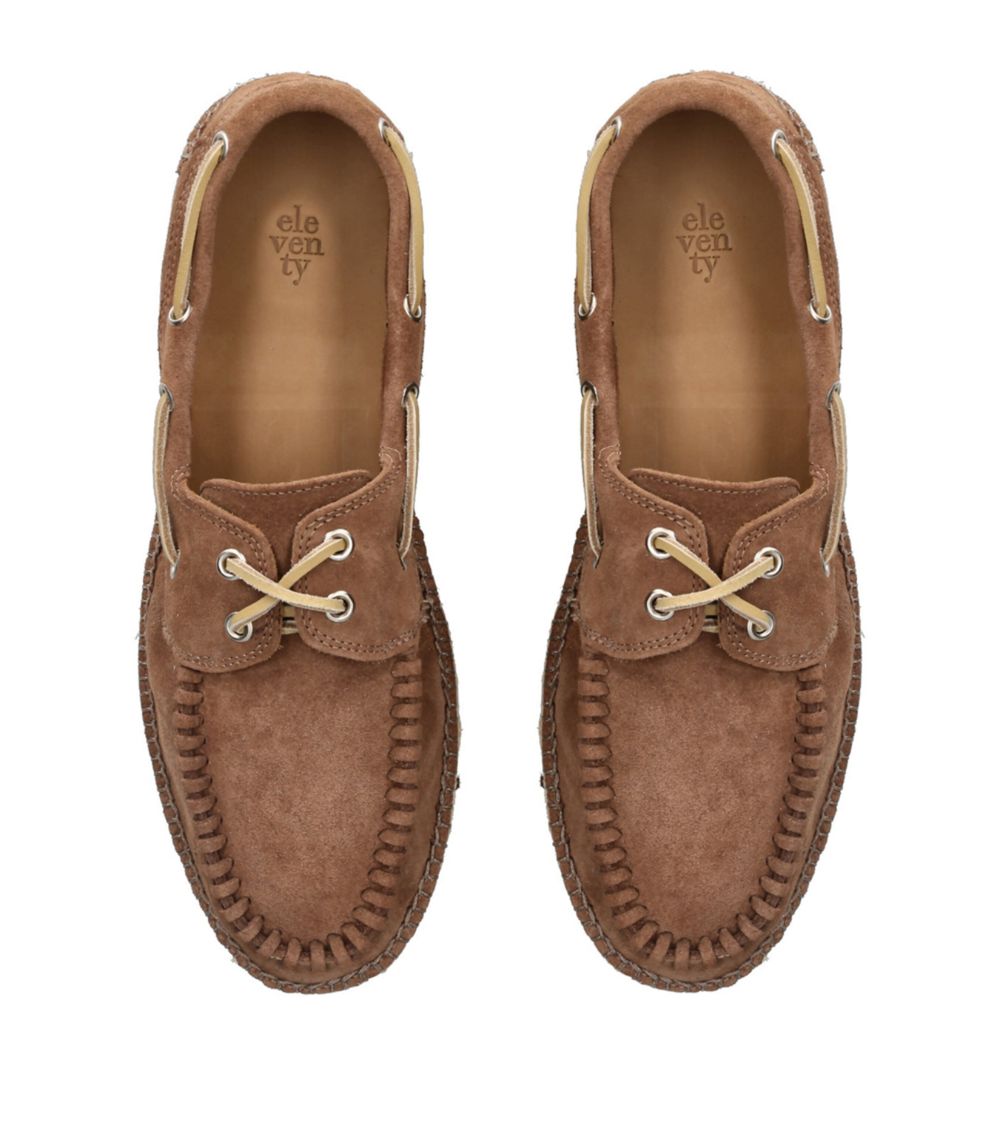 Eleventy Eleventy Suede Espadrille Boat Shoes