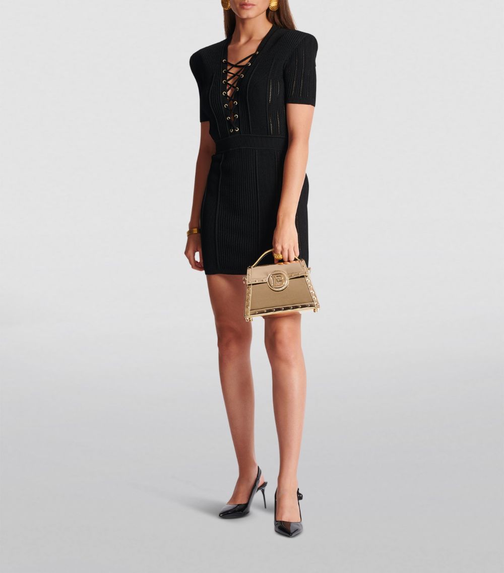 Balmain Balmain Rib-Knit Mini Dress