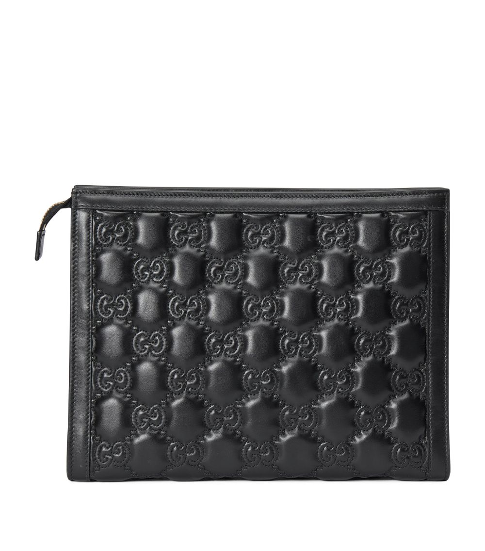 Gucci Gucci Leather GG Matelassé Pouch