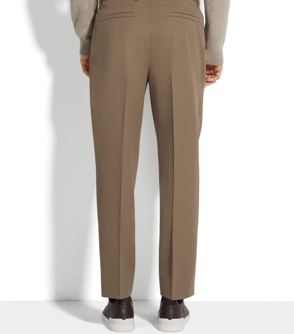 zegna Zegna Cotton-Wool Tailored Straight Trousers