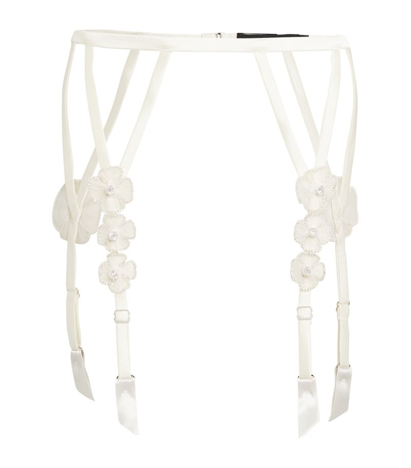 Kiki De Montparnasse Kiki De Montparnasse Silk Floral Chouchou Suspender Belt