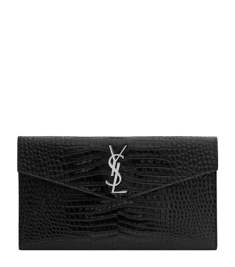 Saint Laurent Saint Laurent Leather Uptown Clutch Bag