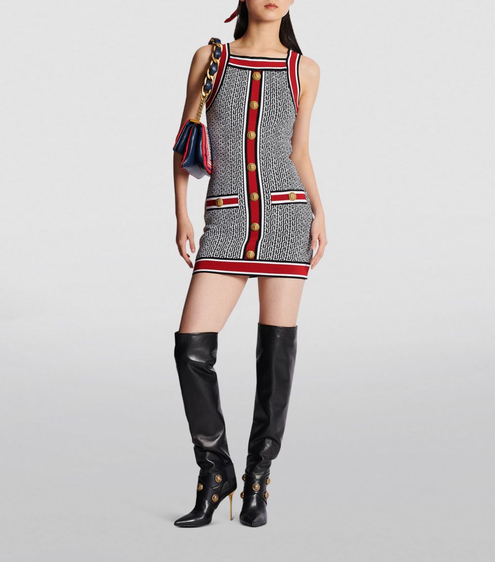 Balmain Balmain Monogram Print Mini Dress