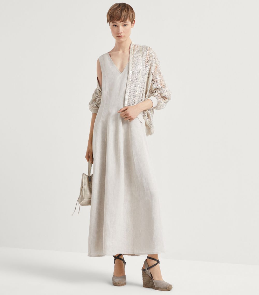 Brunello Cucinelli Brunello Cucinelli Lessivé Linen Maxi Dress