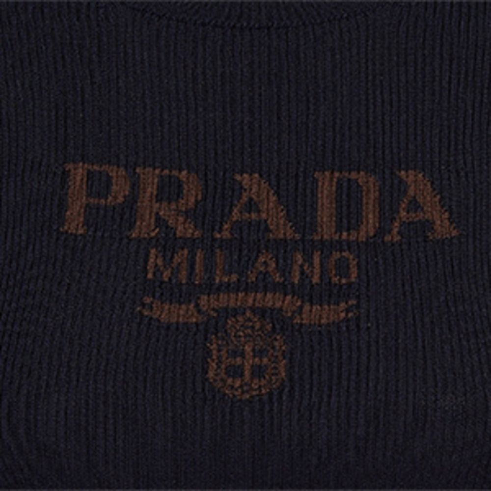 Prada Prada Silk Cropped Logo Sweater