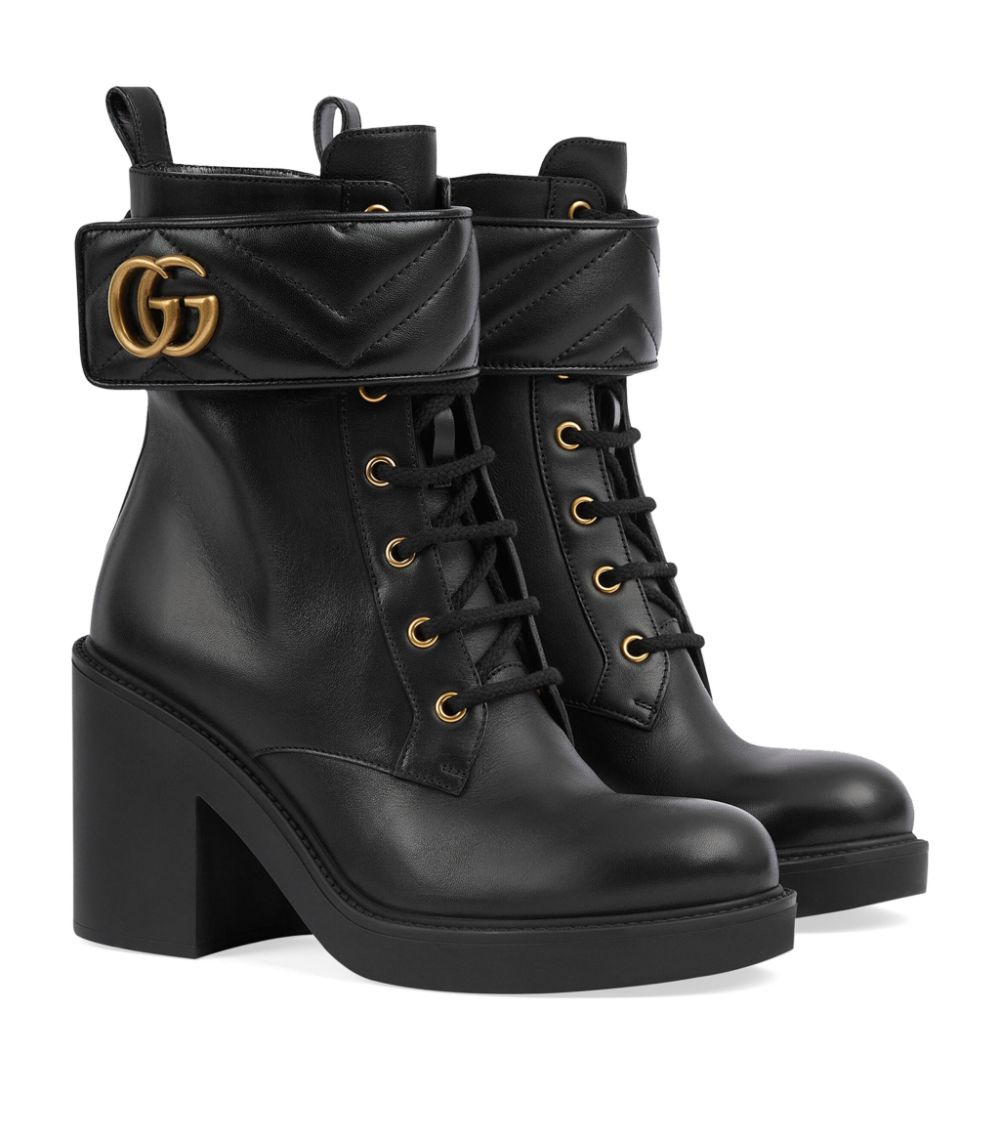 Gucci Gucci Leather Double G Ankle Boots