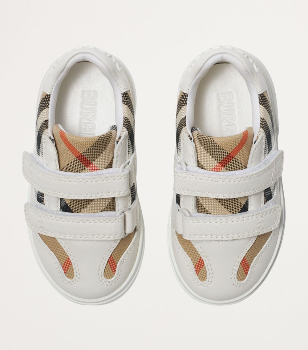 Burberry Burberry Kids Leather Check Sneakers