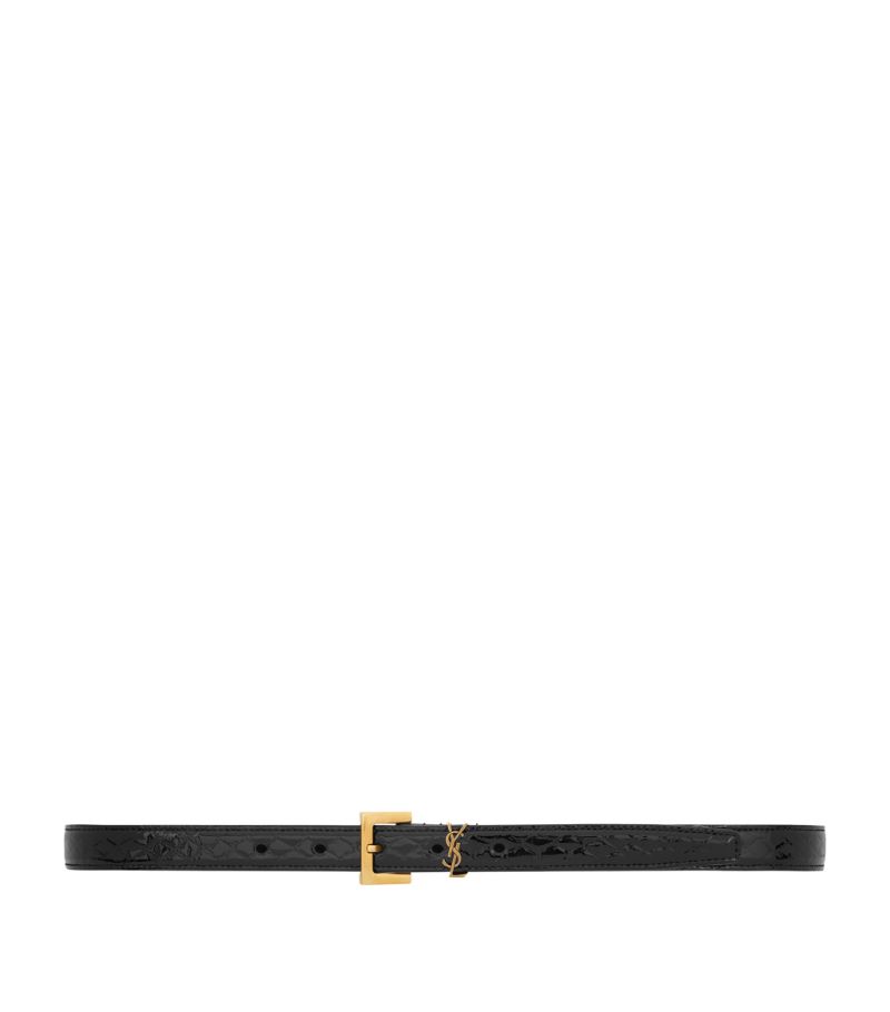 Saint Laurent Saint Laurent Patent Leather Monogram Belt