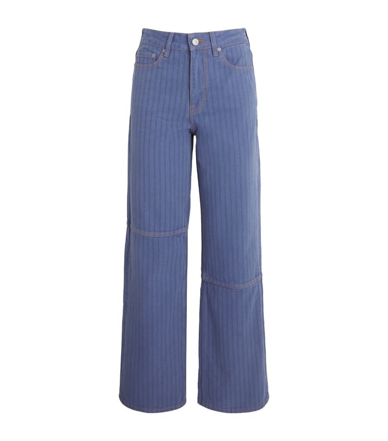 Ganni Ganni Striped Izey Relaxed Straight Jeans