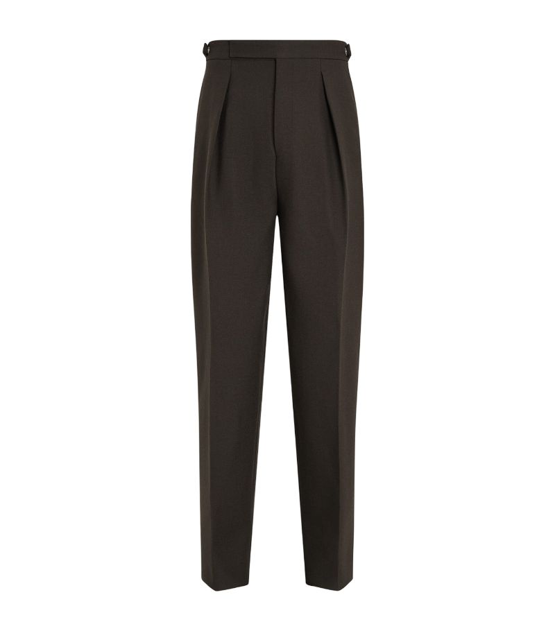 zegna Zegna Wool Wide-Leg Tailored Trousers