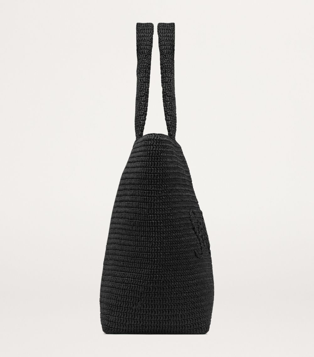 Saint Laurent Saint Laurent Raffia Logo Tote Bag