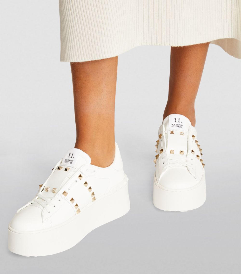 VALENTINO GARAVANI Valentino Garavani Leather Rockstud Platform Sneakers