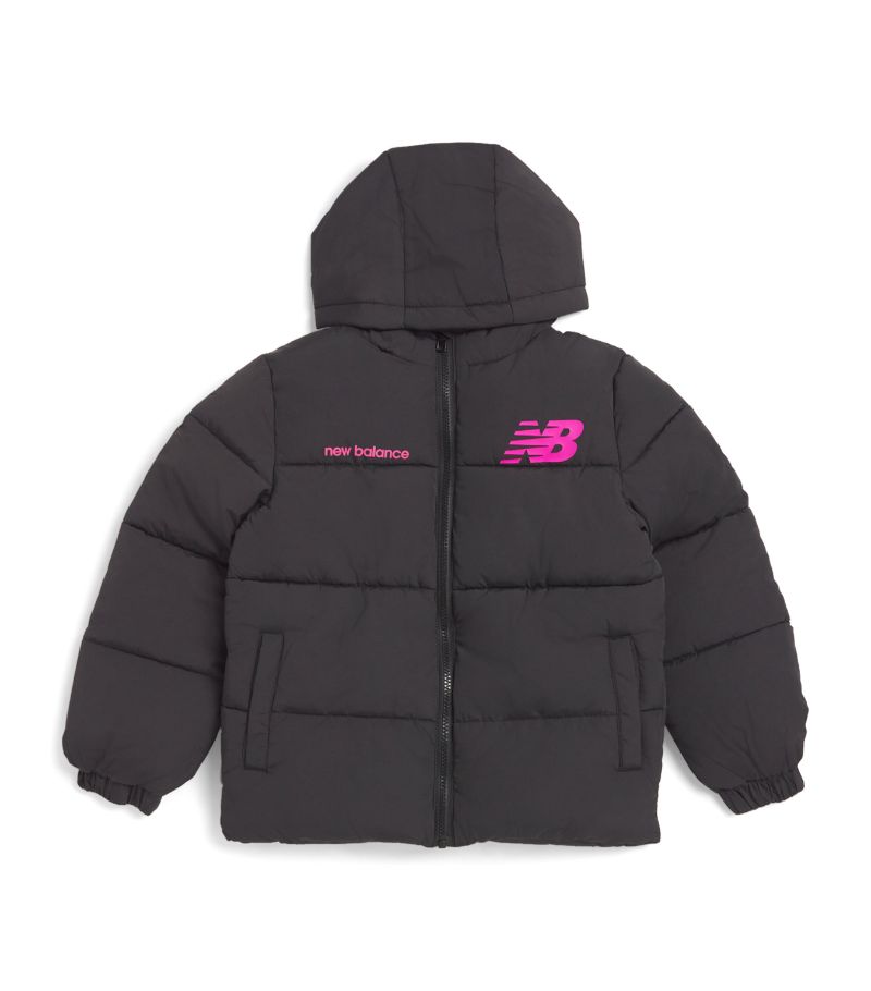  New Balance Kids Logo Hooded Puffer Coat (7-16 Years)