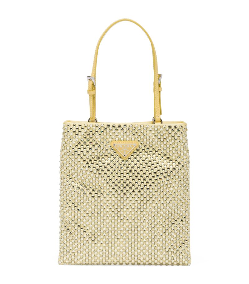 Prada Prada Satin Crystal-Embellished Tote Bag