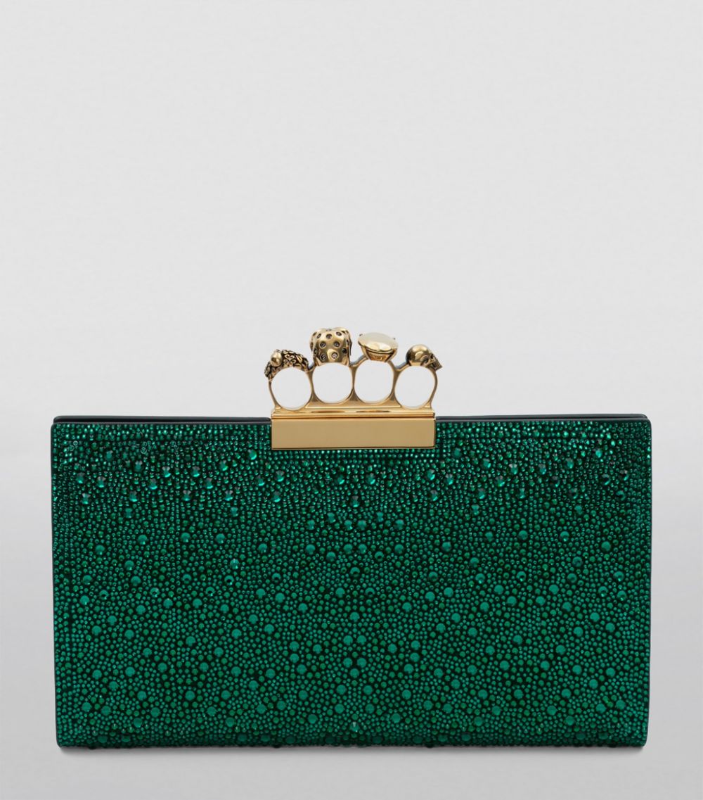 Alexander McQueen Alexander McQueen Embellished Skull Four-Ring Clutch Bag