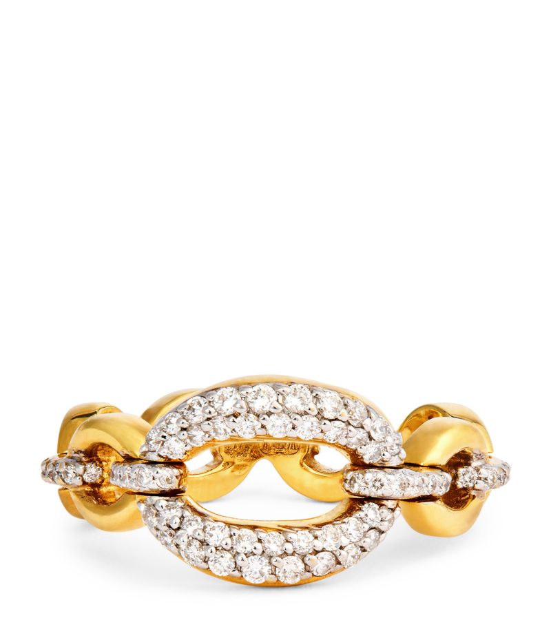 Nadine Aysoy Nadine Aysoy Yellow Gold And Diamond Catena Large Link Ring