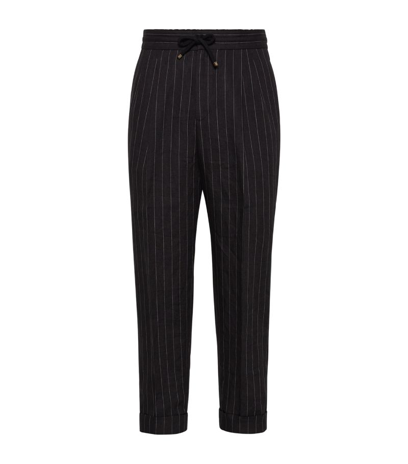 Brunello Cucinelli Brunello Cucinelli Linen Chalk-Stripe Trousers