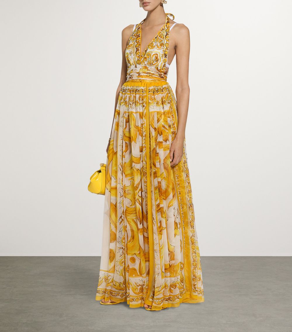 Dolce & Gabbana Dolce & Gabbana Silk Majolica Maxi Dress