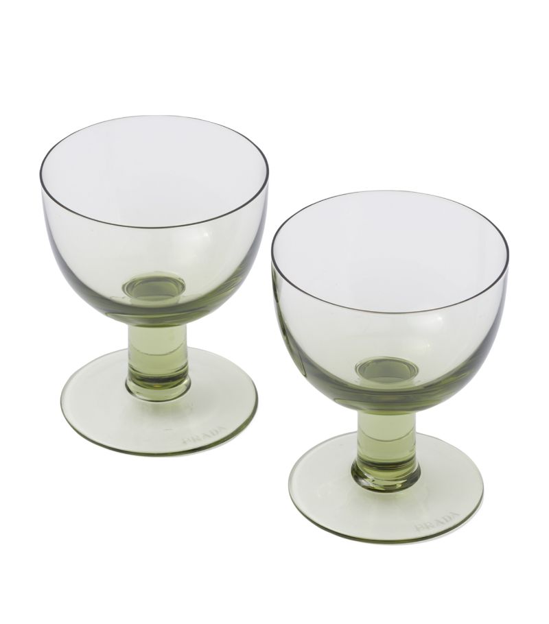 Prada Prada Set Of 2 Plinth Water Glasses