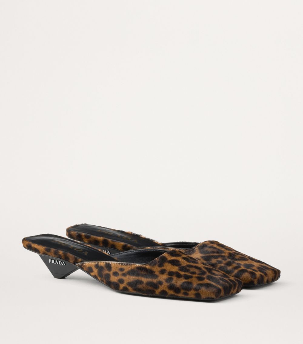 Prada Prada Animal Print Heeled Mules 35