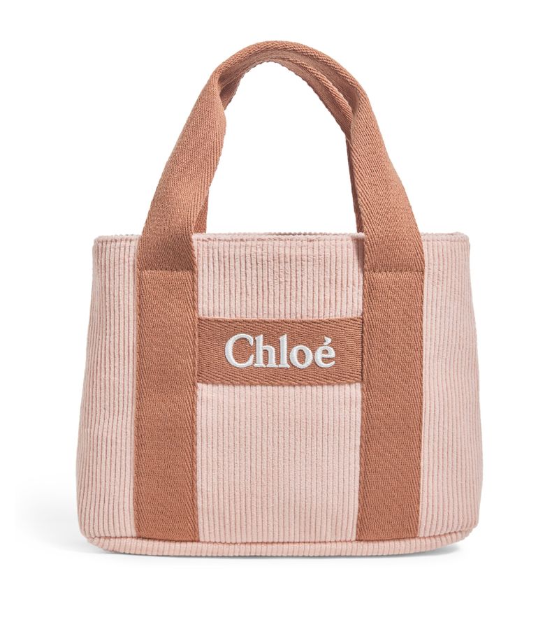 Chloé Kids Chloé Kids Corduroy Logo Shoulder Bag