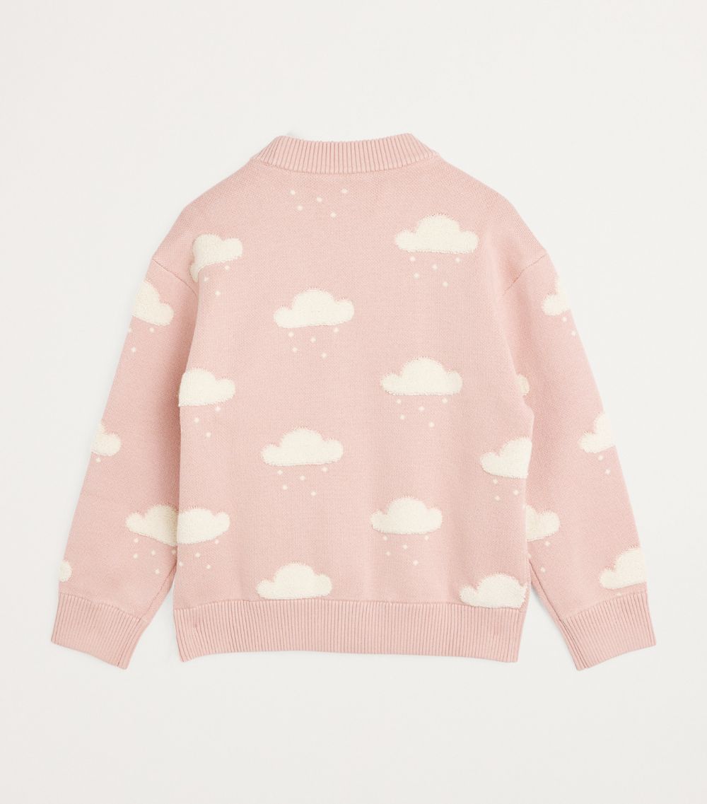  Petite Revery Cotton-Blend Cloud-Appliqué Cardigan (3-9 Years)