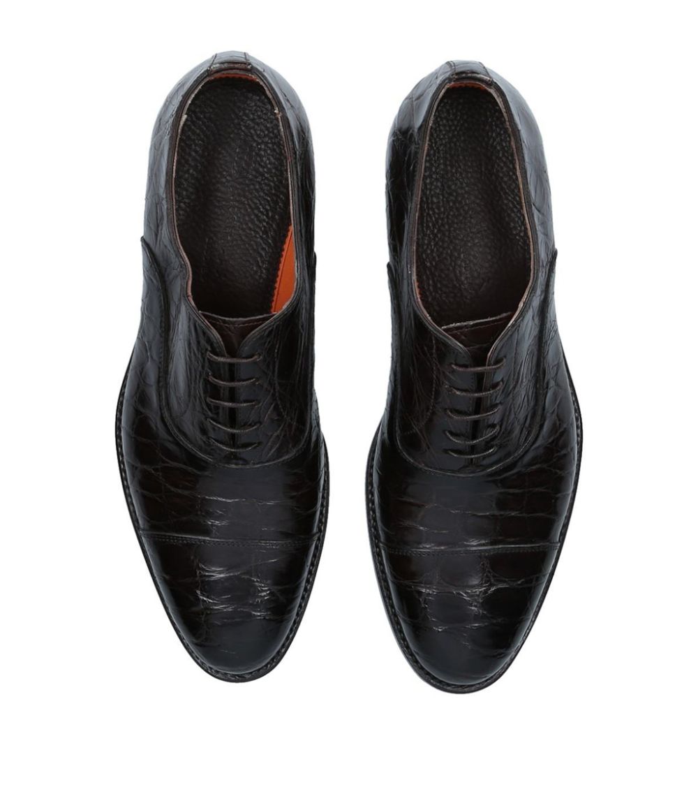 Santoni Santoni Crocodile Puntina Oxford Shoes