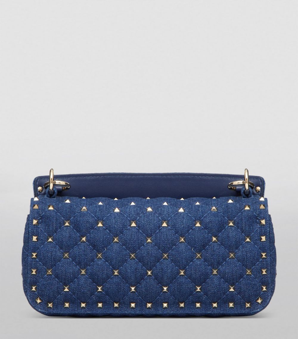 VALENTINO GARAVANI Valentino Garavani Denim Rockstud Spike Shoulder Bag