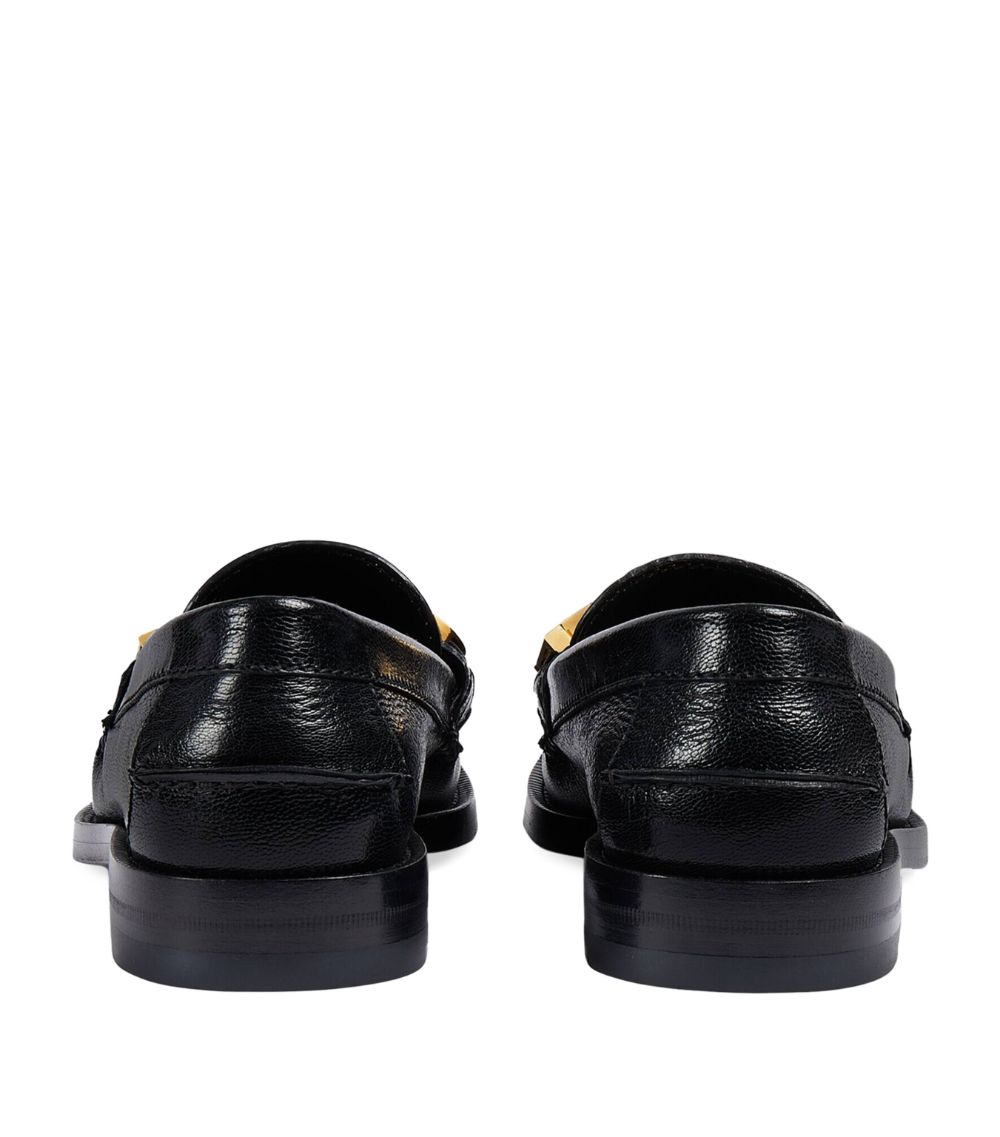 Gucci Gucci Leather Logo Loafers