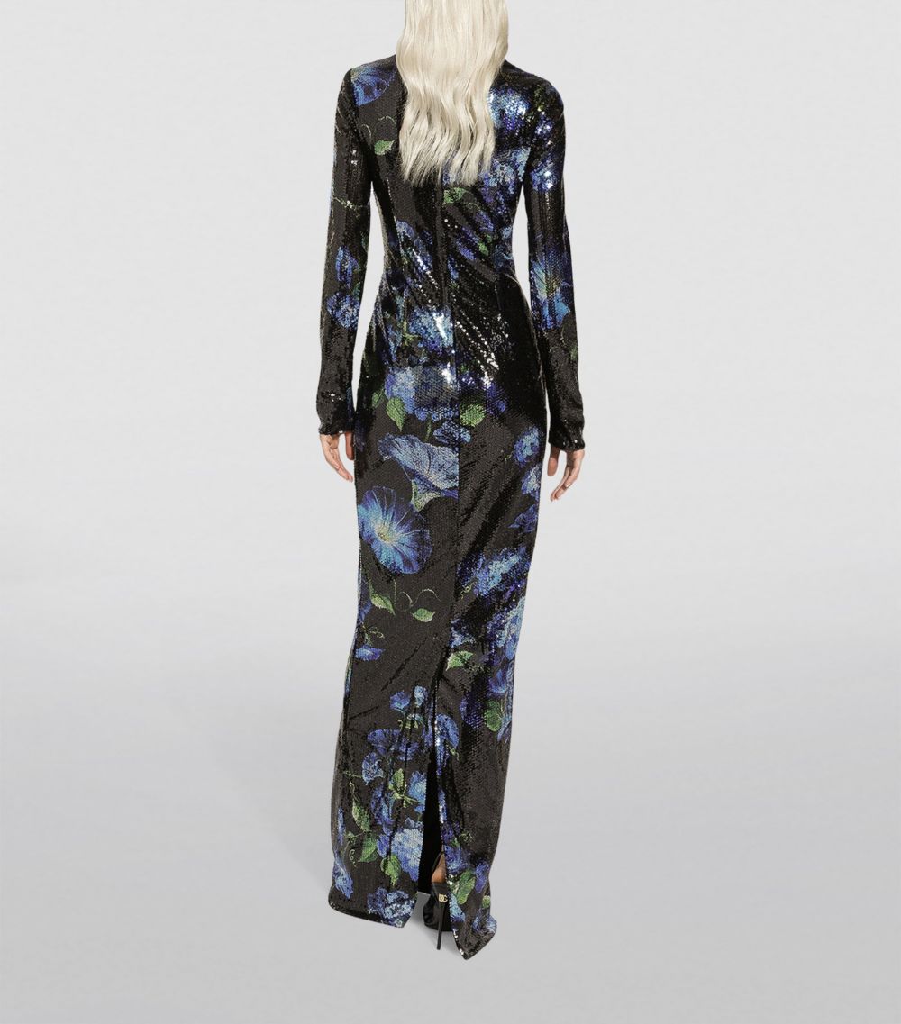 Dolce & Gabbana Dolce & Gabbana Sequinned Floral Maxi Dress