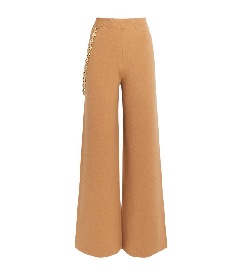 Rabanne Rabanne Merino Wool-Blend Chain-Detail Trousers