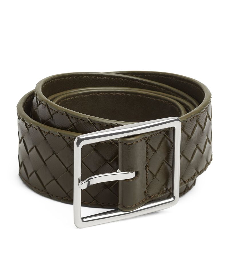 Bottega Veneta Bottega Veneta Leather Intrecciato Piccolo Belt