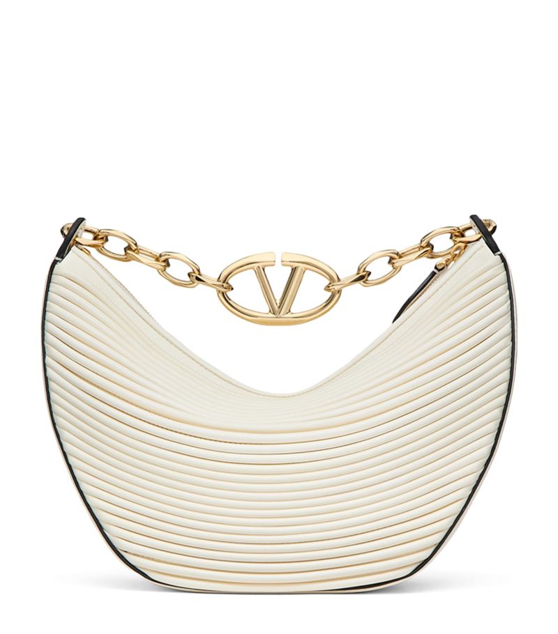 VALENTINO GARAVANI Valentino Garavani Small Leather Vlogo Moon Shoulder Bag