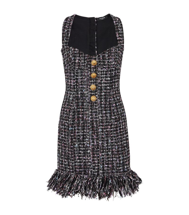 Balmain Balmain Tweed Fringed Mini Dress