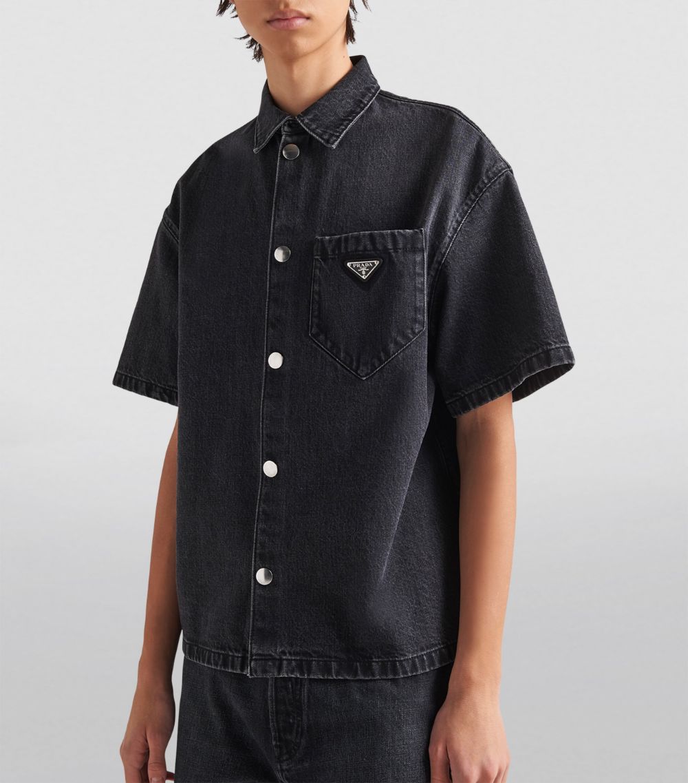 Prada Prada Denim Triangle Shirt