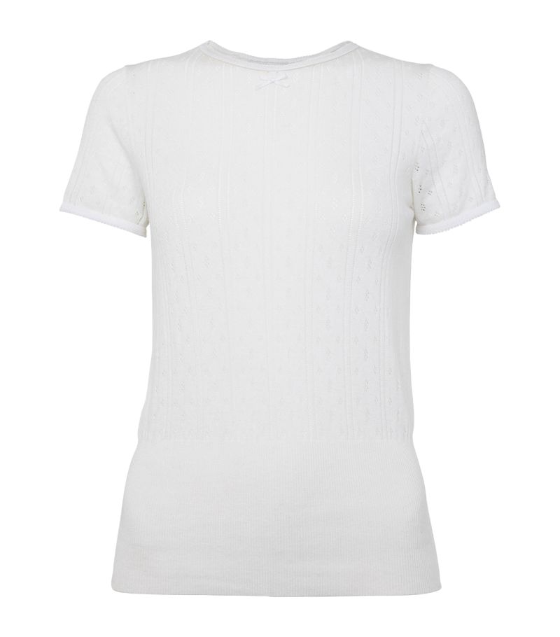 Jw Anderson Jw Anderson Cotton Pointelle-Knit T-Shirt