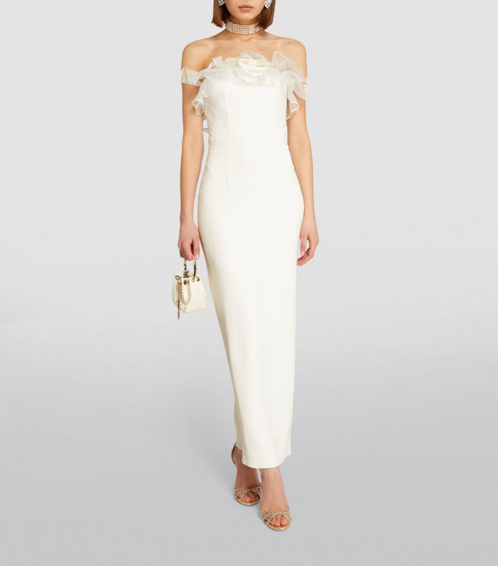 Alessandra Rich Alessandra Rich Organza-Trim Maxi Dress