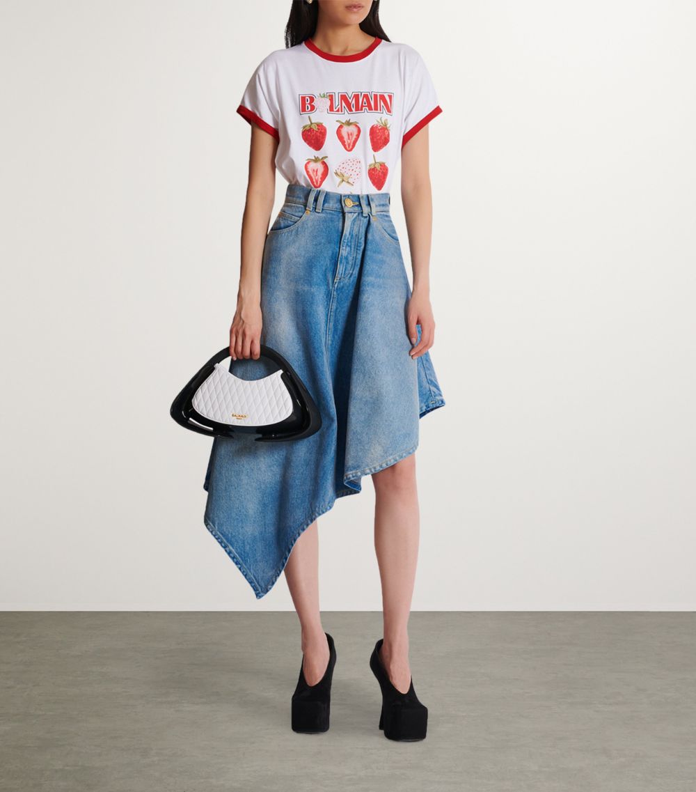 Balmain Balmain Asymmetric Midi Denim Skirt