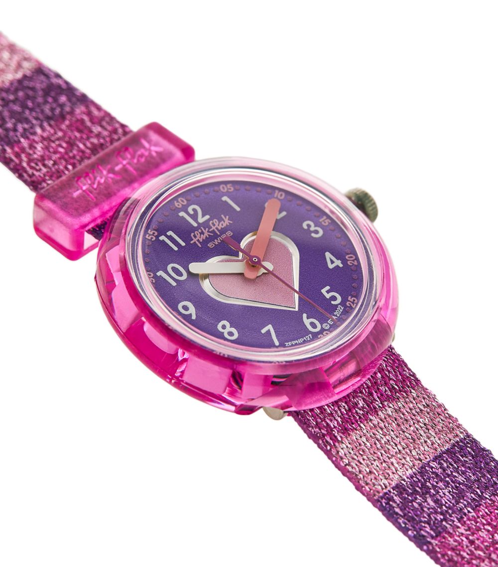 Flik Flak Flik Flak Stripy Glitter Watch