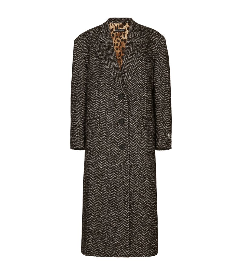 Dolce & Gabbana Dolce & Gabbana Wool-Blend Herringbone Coat