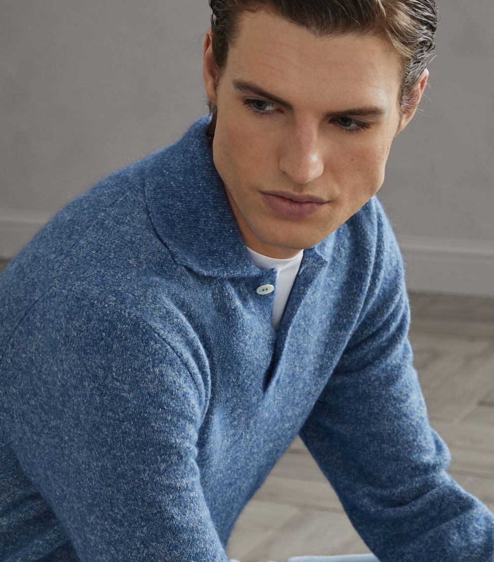 Brunello Cucinelli Brunello Cucinelli Alpeca-Blend Flecked Polo Sweater