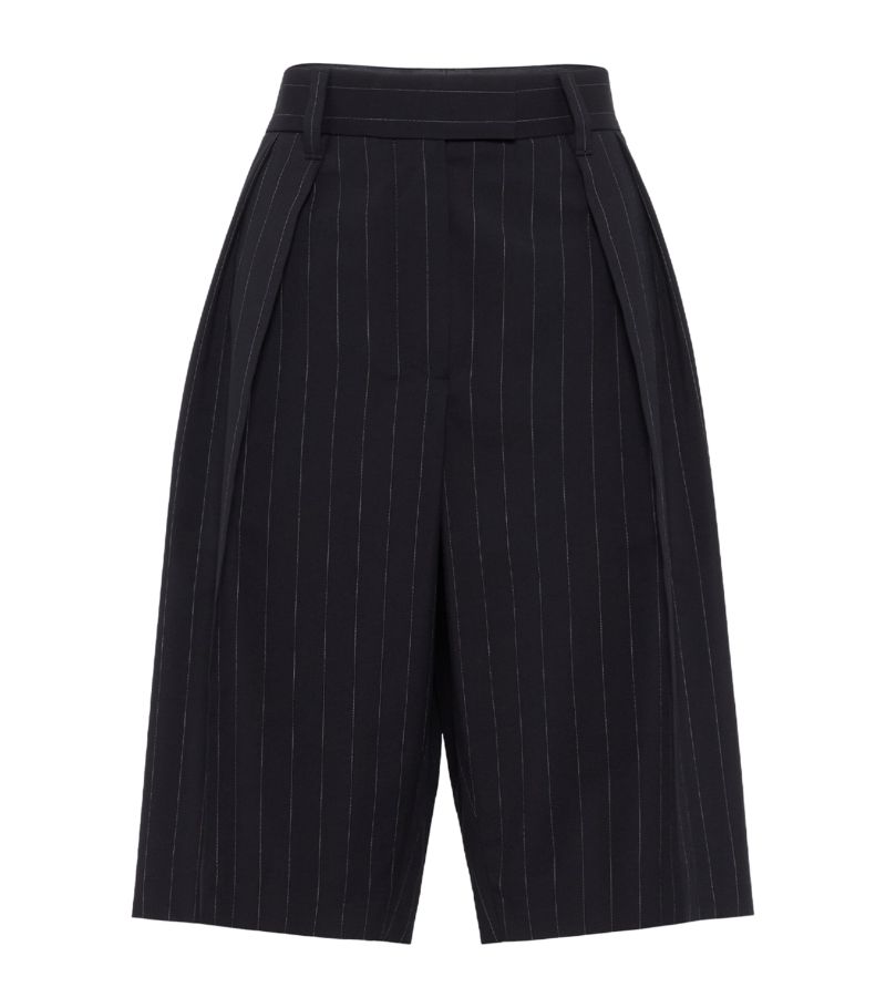 Brunello Cucinelli Brunello Cucinelli Virgin Wool-Cotton Pinstripe Bermuda Shorts