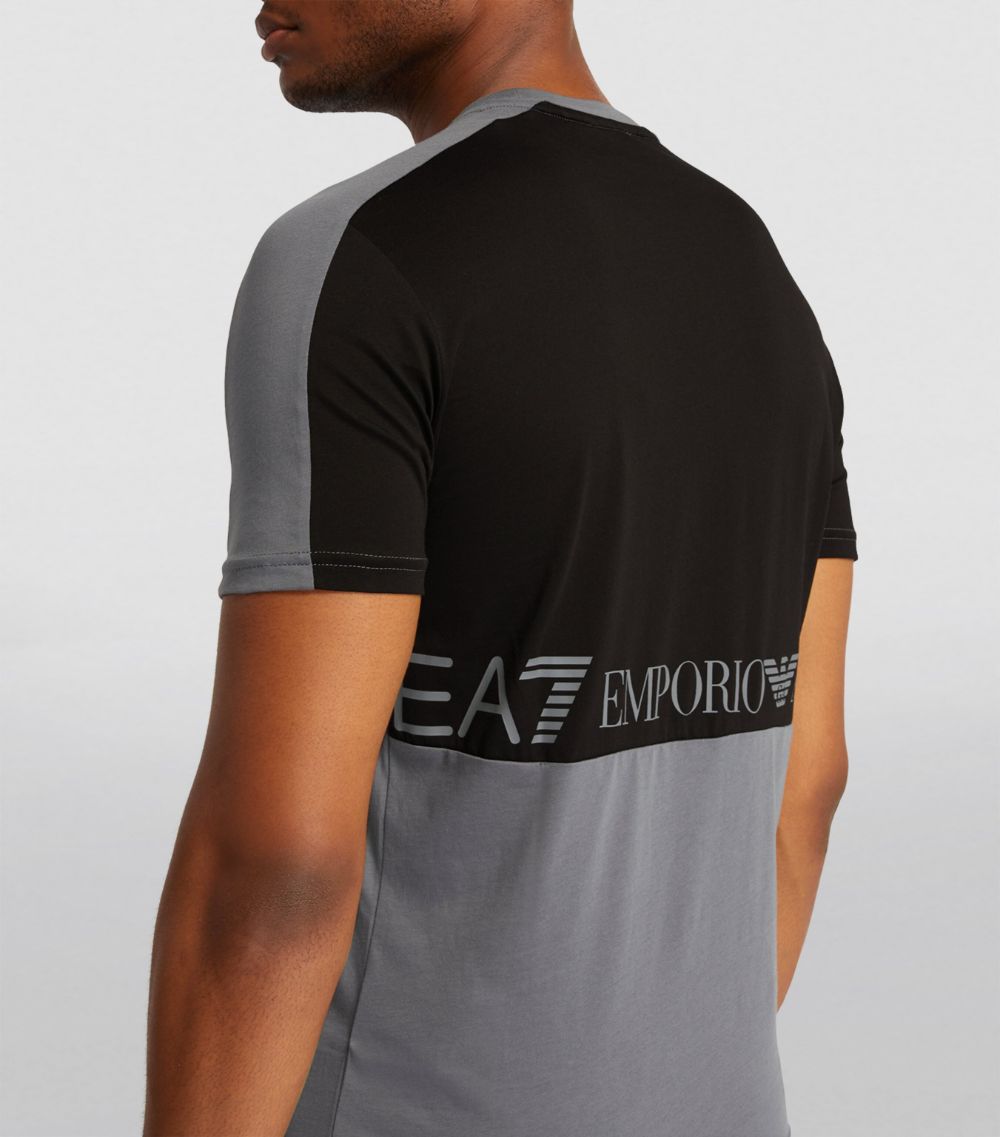 EA7 Emporio Armani Ea7 Emporio Armani Cotton Colour-Block T-Shirt