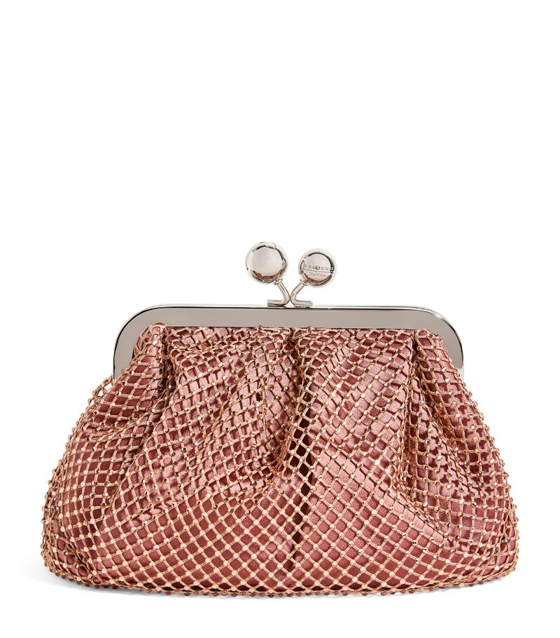 Weekend Max Mara Weekend Max Mara Small Satin Embellished Pasticcino Clutch Bag