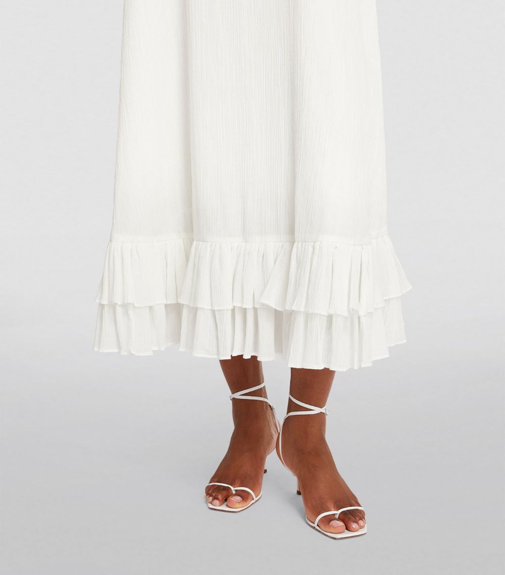  Claudie Pierlot Cotton Ruffled Midi Dress